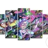 Rick And Morty In Chaos Cartoon Five Panel Canvas 5 Piece Wall Art Set