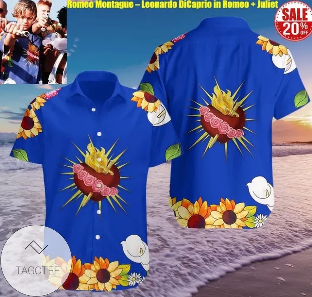 Romeo Montague Leonardo DiCaprio In Romeo & Juliet Summer Hawaiian Shirt