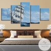 Sail Boat 10 Space Five Panel Canvas 5 Piece Wall Art Set