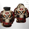 San Francisco 49ers NFL Skull Team 3D Printed Hoodie Zipper Hooded Jacket