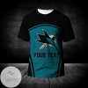 San Jose Sharks All Over Print T-shirt Curve Style Sport- NHL