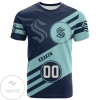 Seattle Kraken All Over Print T-shirt Sport Style Logo  - NHL