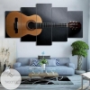 Single Acoustic Guitar Music Five Panel Canvas 5 Piece Wall Art Set