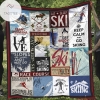 Skiing Race Course Quilt Blanket