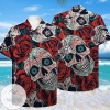 Skull Tropical Hawaiian IV Graphic Print Short Sleeve Hawaiian Casual Shirt