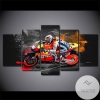 Sportbike Racing Repsol Sport Five Panel Canvas 5 Piece Wall Art Set