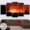 Sunset In The Sonoran Desert Five Panel Canvas 5 Piece Wall Art Set