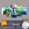 Super Mario Cartoon Game Five Panel Canvas 5 Piece Wall Art Set