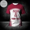 Temple Owls All Over Print T-shirt Curve Style Sport- NCAA