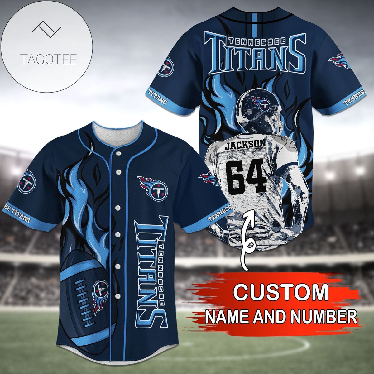 Tennessee Titans Personalized Baseball Jersey Shirt Football Player - NFL