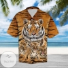 Tiger Funny Animal Lovers Hawaiian Graphic Print Short Sleeve Hawaiian Casual Shirt