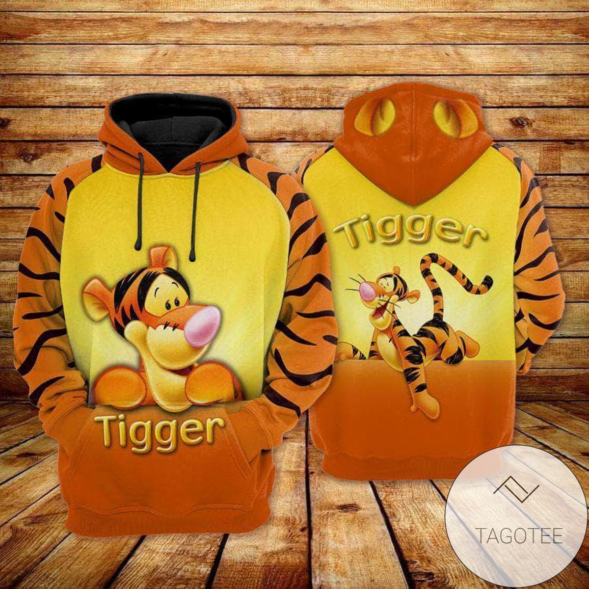 Tigger Cute Happy Art Pooh Friends 3D Printed Hoodie Zipper Hooded Jacket