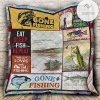Time To Fishing Quilt Blanket