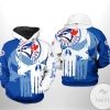 Toronto Blue Jays MLB Team Skull 3D Printed Hoodie Zipper Hooded Jacket