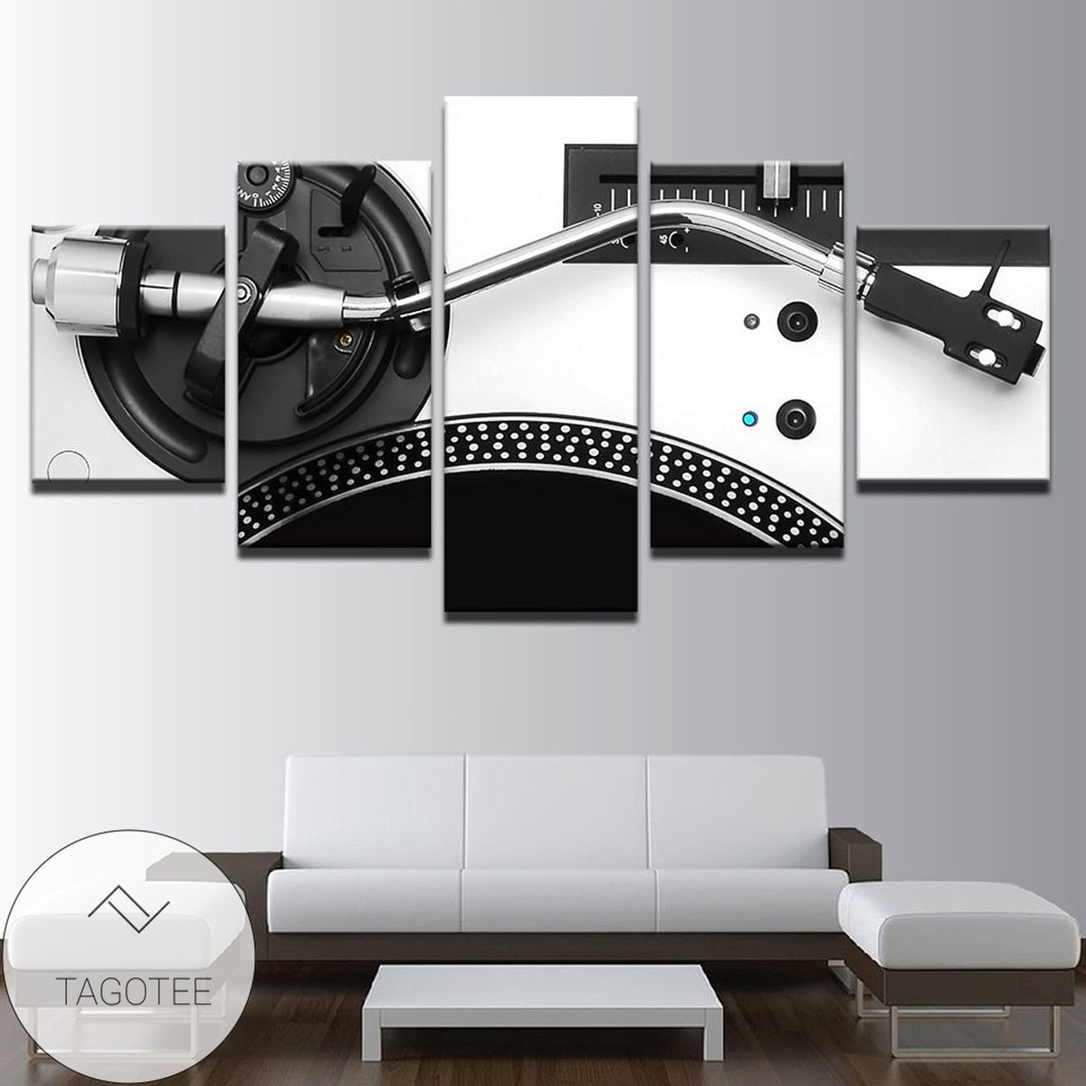 Turntable Record Player DJ Five Panel Canvas 5 Piece Wall Art Set