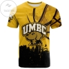 UMBC Retrievers All Over Print T-shirt Men's Basketball Net Grunge Pattern- NCAA