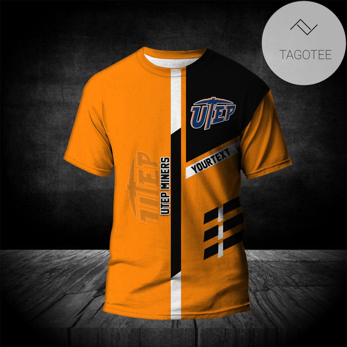 UTEP Miners Personalized Custom Text All Over Print T-shirt - NCAA