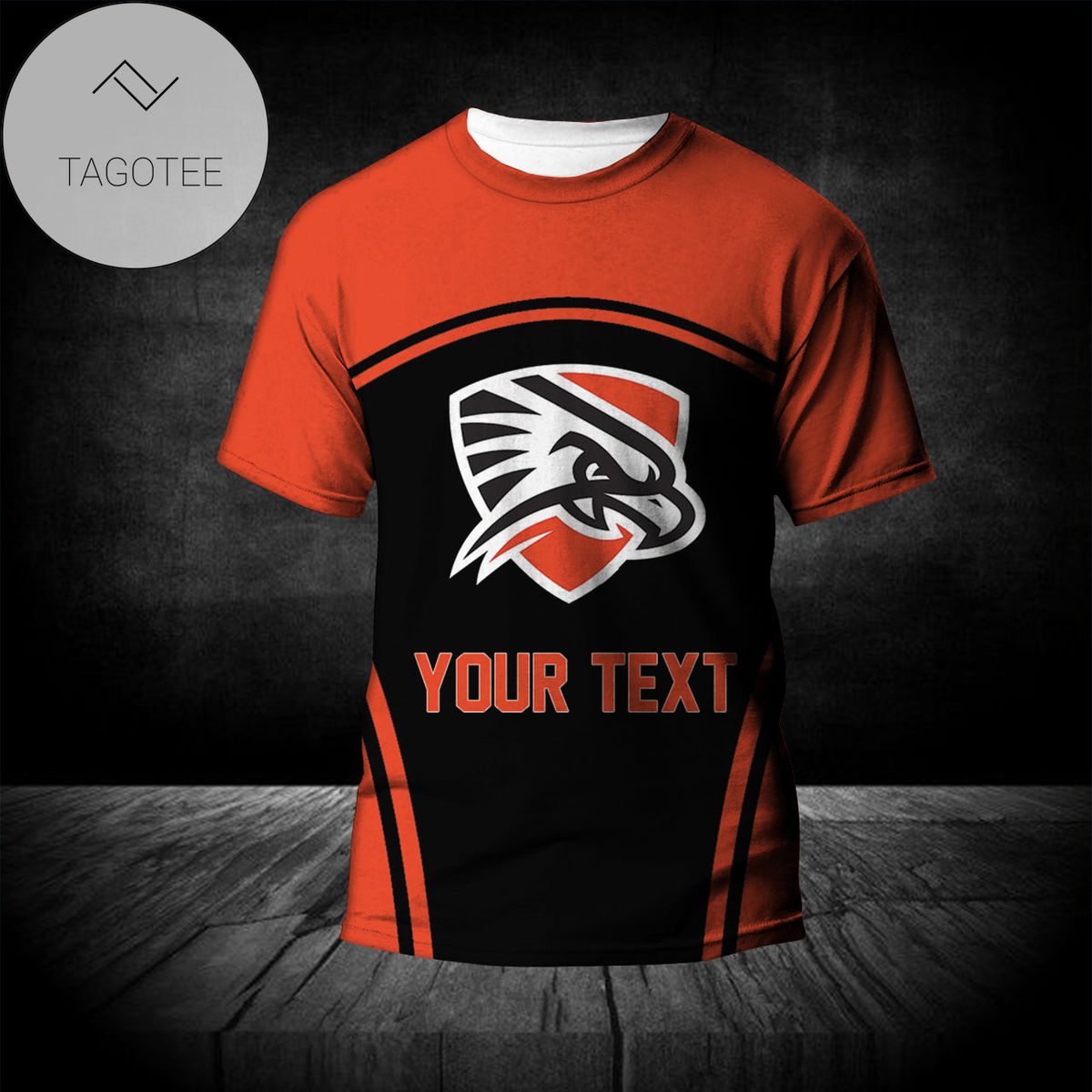 UTPB Falcons All Over Print T-shirt Curve Style Sport- NCAA