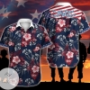 Us Army Veteran Defender Of Liberty And Freedom Hawaiian Graphic Print Short Sleeve Hawaiian Casual Shirt