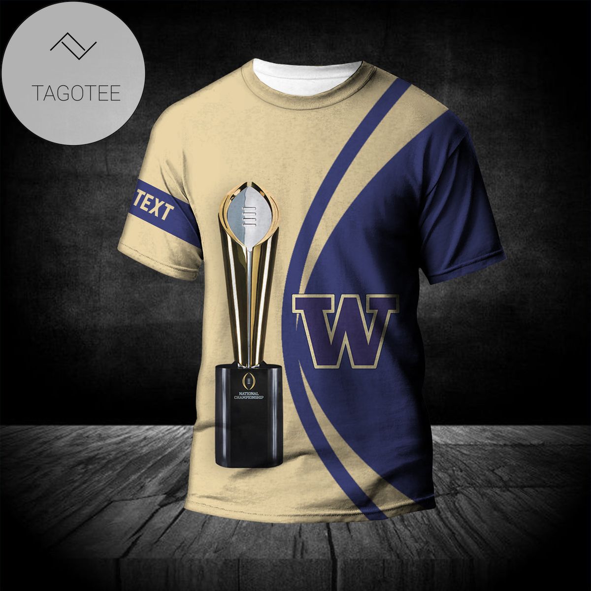 Washington Huskies All Over Print T-shirt 2022 National Champions Legendary- NCAA
