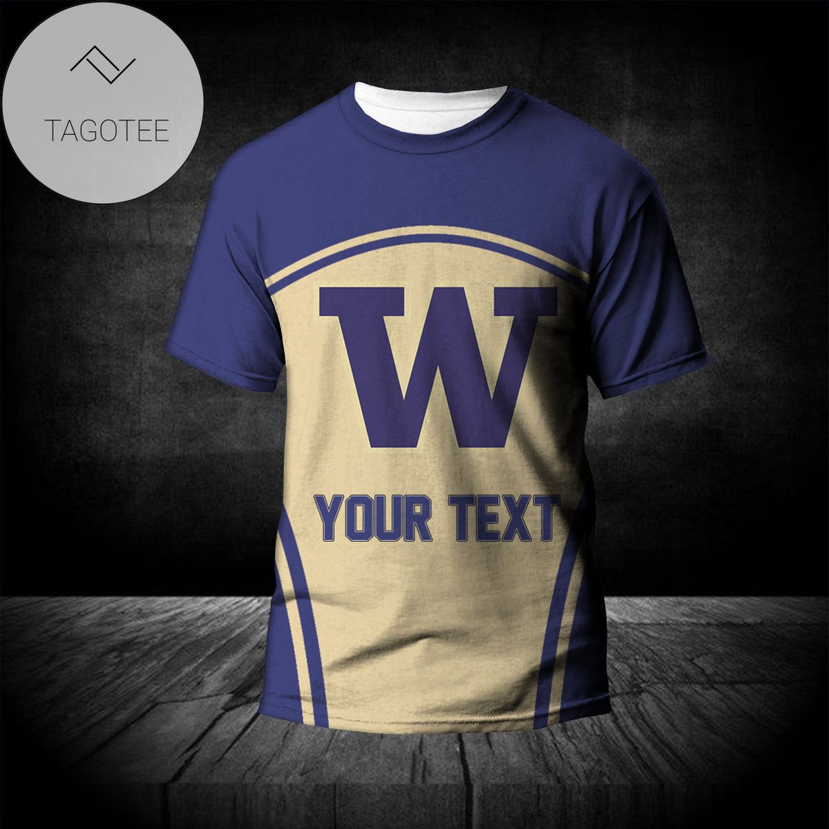 Washington Huskies All Over Print T-shirt Curve Style Sport- NCAA