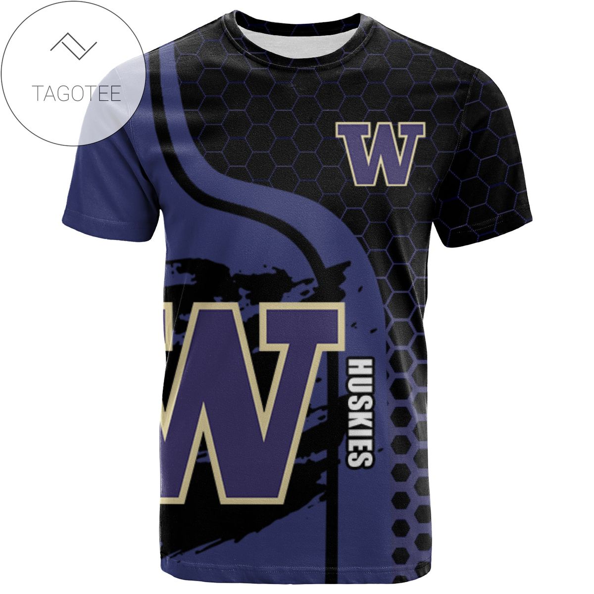 Washington Huskies All Over Print T-shirt My Team Sport Style- NCAA