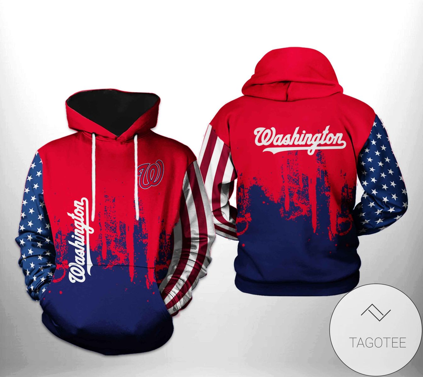 Washington Nationals MLB Team US 3D Printed Hoodie Zipper Hooded Jacket
