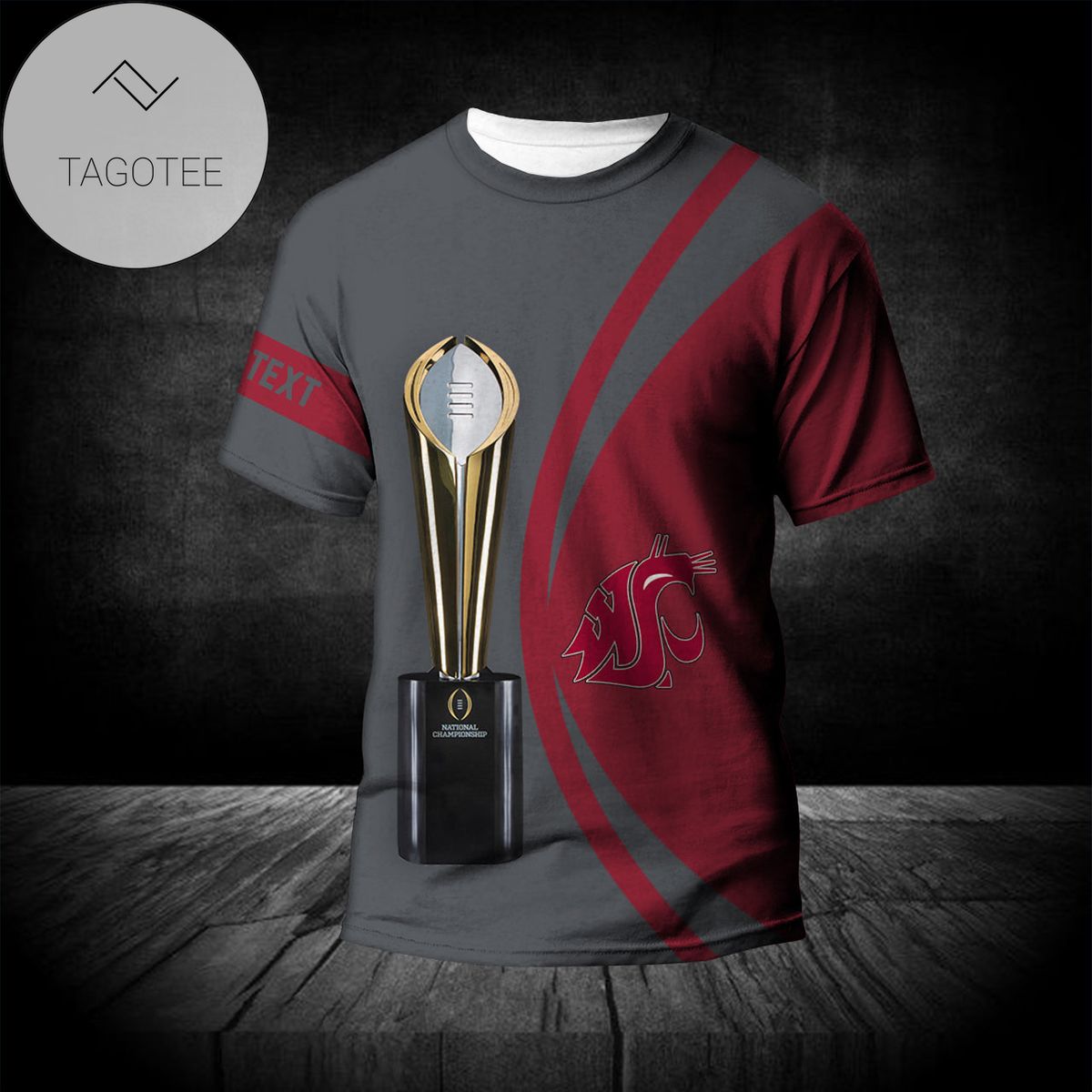 Washington State Cougars All Over Print T-shirt 2022 National Champions Legendary- NCAA
