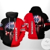 Washington Wizards NBA US Flag Skull Team 3D Printed Hoodie Zipper Hooded Jacket