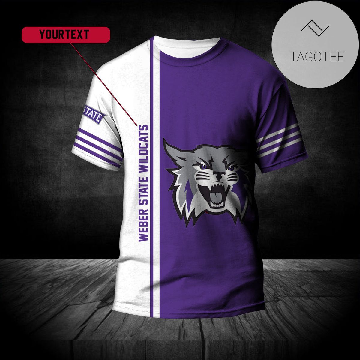Weber State Wildcats T-Shirt Half Style Custom - NCAA