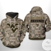 West Virginia Mountaineer NCAA Camo Veteran 3D Printed Hoodie Zipper Hooded Jacket