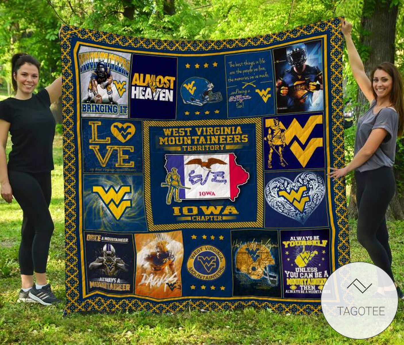 West Virginia Mountaineers Iowa Quilt Blanket