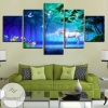 White Horse Animals Dream Forest Unicorn Abstract Animal Five Panel Canvas 5 Piece Wall Art Set