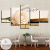 White Rose On Piano Five Panel Canvas 5 Piece Wall Art Set