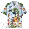 Winnie The Pooh And Friend Hawaiian Graphic Print Short Sleeve Hawaiian Casual Shirt
