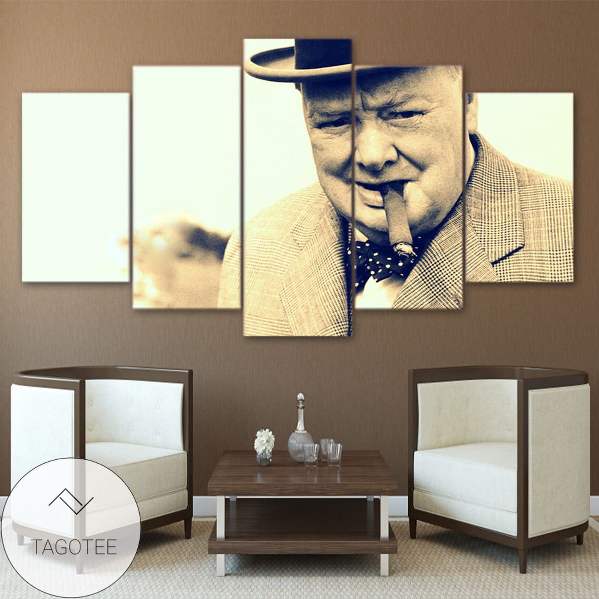 Winston Churchill Five Panel Canvas 5 Piece Wall Art Set
