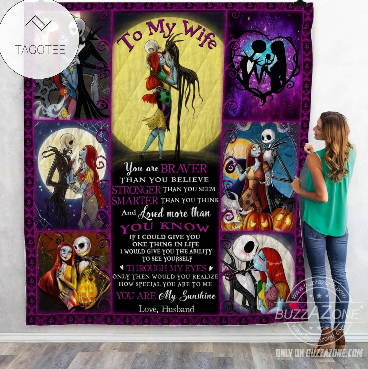 You Are Braver Than You Believe Nightmare Before Christmas Quilt Blanket