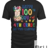 100 Days Of 4th Grade No Pro-llamma Kids 100th Day Of School T-shirt