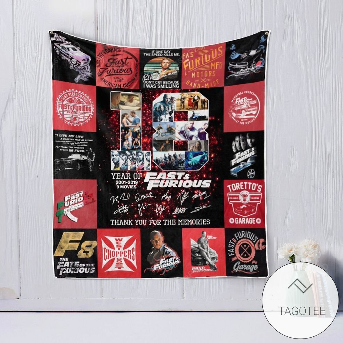 18 Years Of Fast And Furious Thank You For The Memories Quilt Blanket