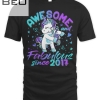 5th Birthday 5 Year Old Girl Flossing Unicorn Party T-shirt