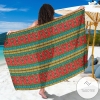 African Colorful Zigzag Print Pattern Sarong Womens Swimsuit Hawaiian Pareo Beach Wrap