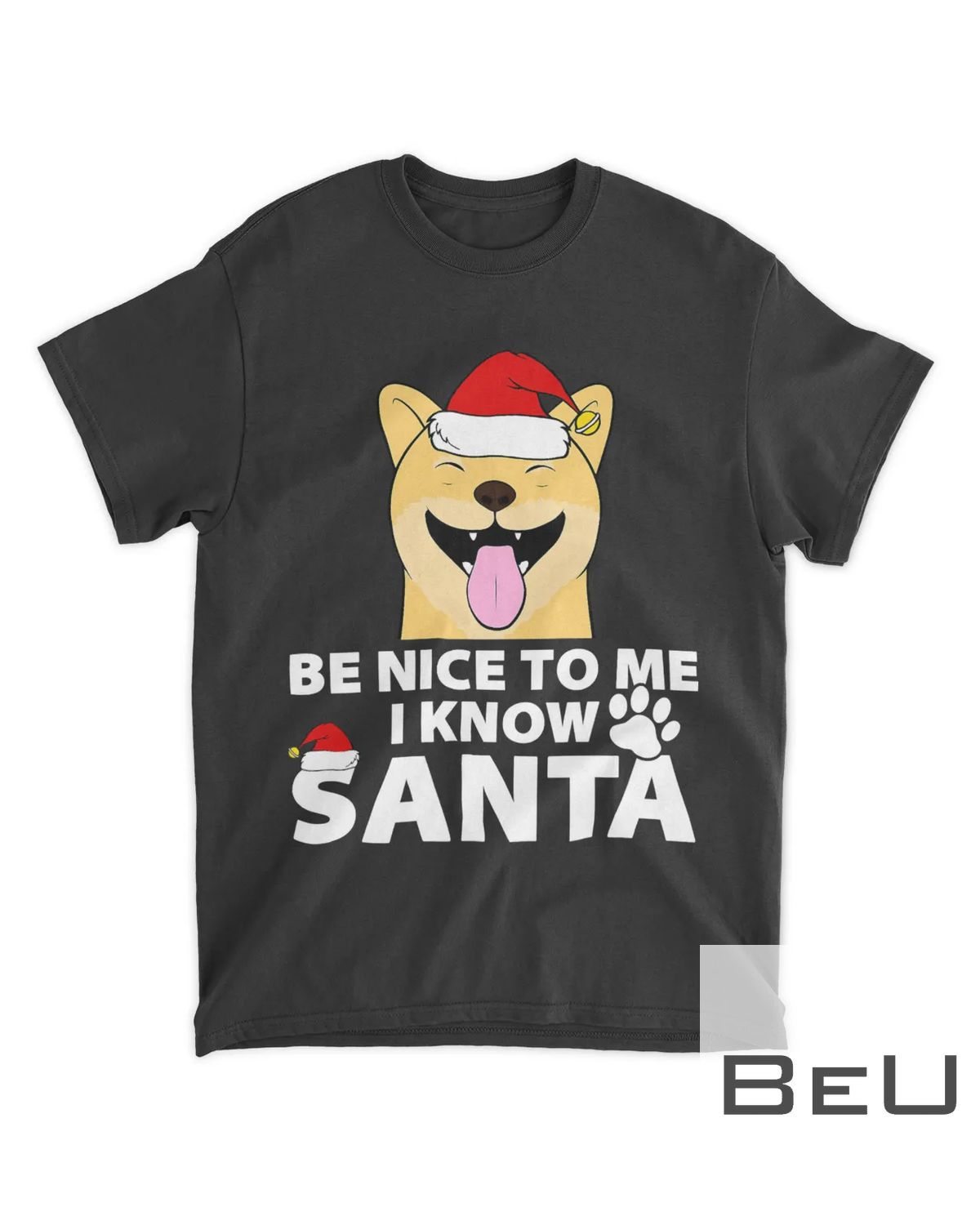 Akita Be Nice To Me I Know Santa Cute Christmas Dog Lover T-shirt