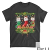 Akita Christmas Socks X-mas Lights Pajama Matching Family T-shirt