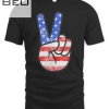 American Flag Peace Sign Hand Fourth Of July T-shirt