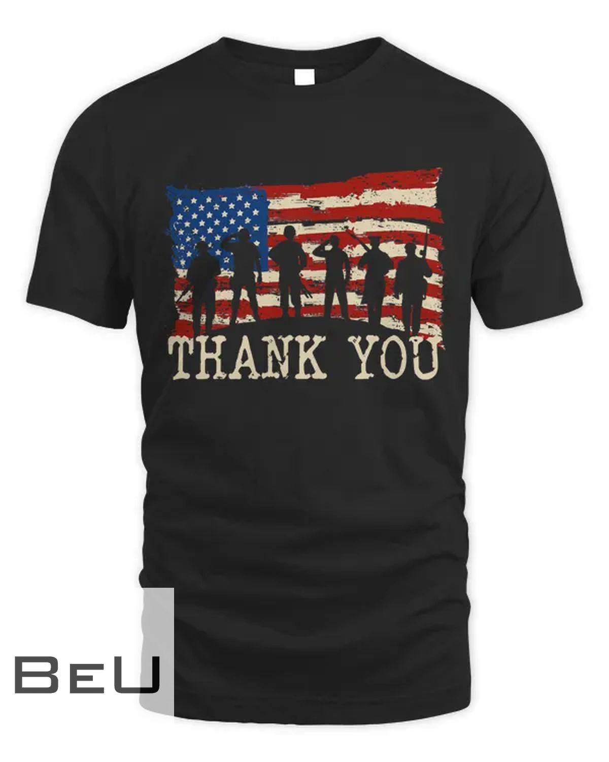 American Flag Thank You Veterans Proud Veteran T-shirt