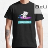Animated Cat Surfing. "Hawaiian Cat" Slogan. T-shirt