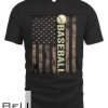 Baseball American Flag Camouflage - Military Baseball Lovers T-shirt