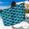 Beach Wave Design Print Sarong Womens Swimsuit Hawaiian Pareo Beach Wrap