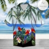 Beach hawaii Colorful Parrot and Coconut Trees Hawaiian Shirt