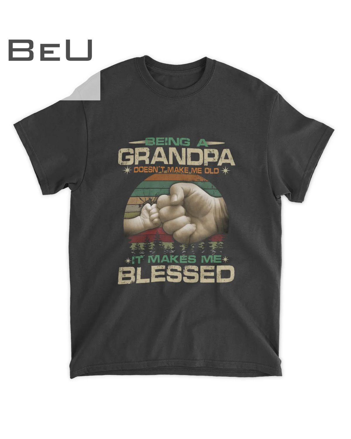 Being A Grandpa Makes Me Blessed Fist Bump T-shirt